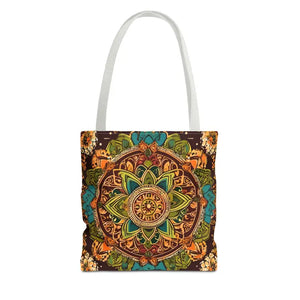 Aop Tote Bag - Colorful Indian Pattern - Dipaliz - 13’’ × / White - Bags