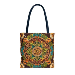 Aop Tote Bag - Colorful Indian Pattern - Dipaliz - 16’’ × / Navy - Bags