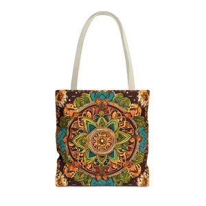 Aop Tote Bag - Colorful Indian Pattern - Dipaliz - 16’’ × / Beige - Bags