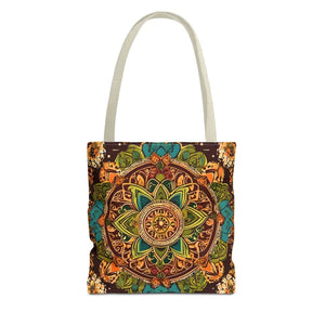 Aop Tote Bag - Colorful Indian Pattern - Dipaliz - 13’’ × / Beige - Bags