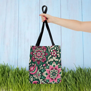 Colorful Indian Pattern Aop Tote Bag Bold Style Dipaliz - 13’’ × / Black - Bags