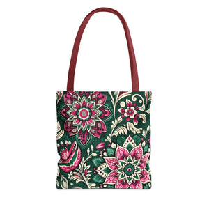 Colorful Indian Pattern Aop Tote Bag Bold Style Dipaliz - 13’’ × / Red - Bags