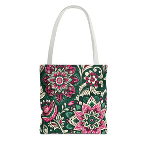 Colorful Indian Pattern Aop Tote Bag Bold Style Dipaliz - 13’’ × / White - Bags
