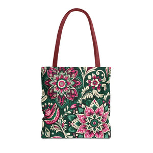 Colorful Indian Pattern Aop Tote Bag Bold Style Dipaliz - 16’’ × / Red - Bags