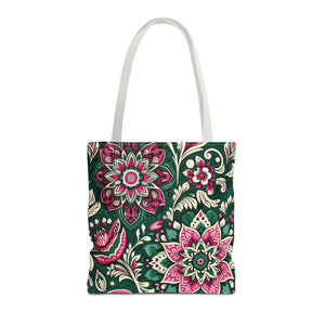 Colorful Indian Pattern Aop Tote Bag Bold Style Dipaliz - 16’’ × / White - Bags