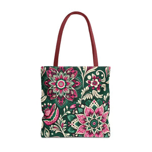 Colorful Indian Pattern Aop Tote Bag Bold Style Dipaliz - 18’’ × / Red - Bags