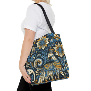 Colorful Indian Pattern Tote Bag - Bold Aop Canvas - Dipaliz - Bags