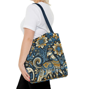 Colorful Indian Pattern Tote Bag - Bold Aop Canvas - Dipaliz - Bags