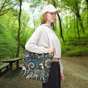 Colorful Indian Pattern Tote Bag - Bold Aop Canvas - Dipaliz - Bags