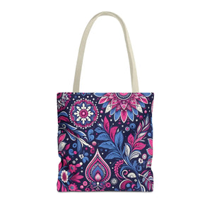 Colorful Indian Pattern Aop Tote Bag - Madhubani - Dipaliz - Bags