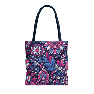Colorful Indian Pattern Aop Tote Bag - Madhubani - Dipaliz - Bags
