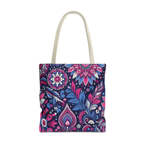Colorful Indian Pattern Aop Tote Bag - Madhubani - Dipaliz - Bags