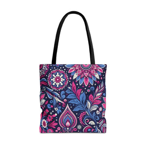 Colorful Indian Pattern Aop Tote Bag - Madhubani - Dipaliz - Bags