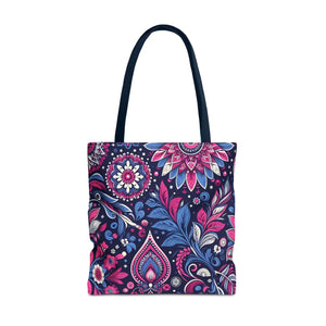 Colorful Indian Pattern Aop Tote Bag - Madhubani - Dipaliz - Bags