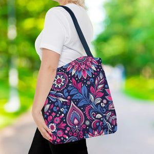 Colorful Indian Pattern Aop Tote Bag - Madhubani - Dipaliz - Bags