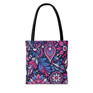 Colorful Indian Pattern Aop Tote Bag - Madhubani - Dipaliz - Bags