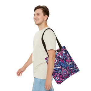 Colorful Indian Pattern Aop Tote Bag - Madhubani - Dipaliz - Bags