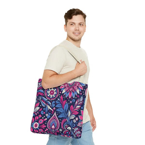 Colorful Indian Pattern Aop Tote Bag - Madhubani - Dipaliz - Bags