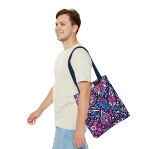 Colorful Indian Pattern Aop Tote Bag - Madhubani - Dipaliz - Bags