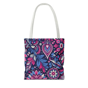 Colorful Indian Pattern Aop Tote Bag - Madhubani - Dipaliz - Bags