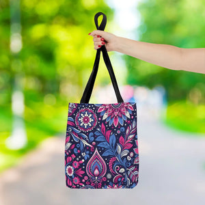 Colorful Indian Pattern Aop Tote Bag - Madhubani - Dipaliz - Bags