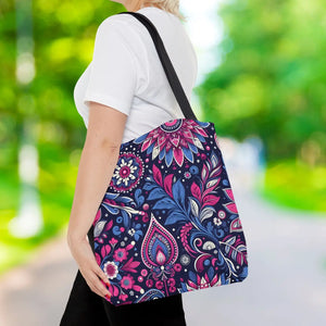 Colorful Indian Pattern Aop Tote Bag - Madhubani - Dipaliz - Bags
