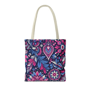 Colorful Indian Pattern Aop Tote Bag - Madhubani - Dipaliz - Bags