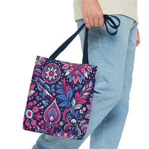 Colorful Indian Pattern Aop Tote Bag - Madhubani - Dipaliz - Bags