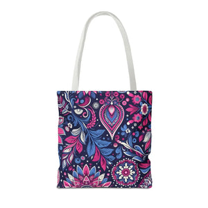 Colorful Indian Pattern Aop Tote Bag - Madhubani - Dipaliz - Bags