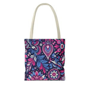 Colorful Indian Pattern Aop Tote Bag - Madhubani - Dipaliz - Bags