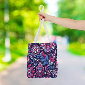 Colorful Indian Pattern Aop Tote Bag - Madhubani - Dipaliz - Bags