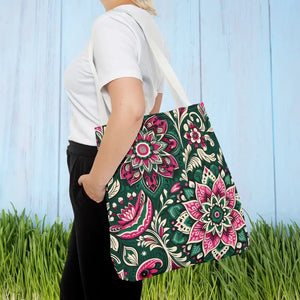 Colorful Indian Pattern Aop Tote Bag Bold Style Dipaliz - Bags