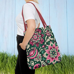 Colorful Indian Pattern Aop Tote Bag Bold Style Dipaliz - Bags