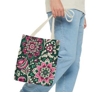 Colorful Indian Pattern Aop Tote Bag Bold Style Dipaliz - Bags