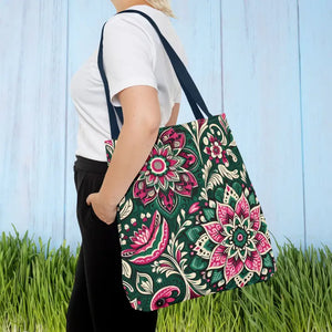 Colorful Indian Pattern Aop Tote Bag Bold Style Dipaliz - Bags