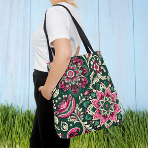 Colorful Indian Pattern Aop Tote Bag Bold Style Dipaliz - Bags