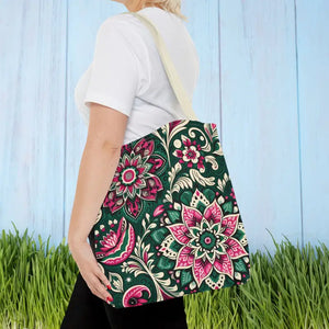 Colorful Indian Pattern Aop Tote Bag Bold Style Dipaliz - Bags