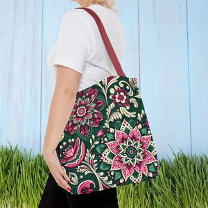 Colorful Indian Pattern Aop Tote Bag Bold Style Dipaliz - Bags