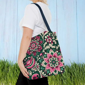 Colorful Indian Pattern Aop Tote Bag Bold Style Dipaliz - Bags