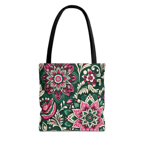 Colorful Indian Pattern Aop Tote Bag Bold Style Dipaliz - Bags