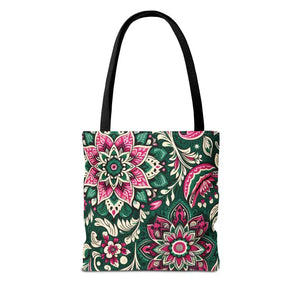 Colorful Indian Pattern Aop Tote Bag Bold Style Dipaliz - Bags