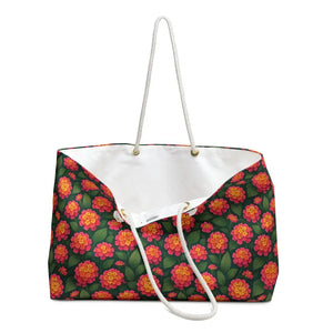 Colorful Lantana Flowers Polyester Weekender Bag - Dipaliz - 24’’ × 13’’ - Tote Bags