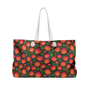 Colorful Lantana Flowers Polyester Weekender Bag - Dipaliz - 24’’ × 13’’ - Tote Bags
