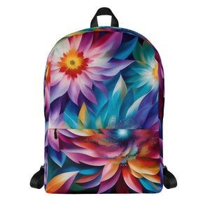 Vibrant Polyester Backpack - Colorful Large Flowers - Dipaliz - Backpacks