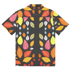 Vibrant Unisex Button Shirt - Colorful Leaves Summer - Dipaliz - Shirts