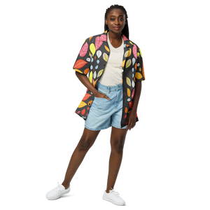 Vibrant Unisex Button Shirt - Colorful Leaves Summer - Dipaliz - Shirts