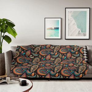Snuggly Sherpa Blanket – Colorful Paisley Pattern - Dipaliz - Blankets