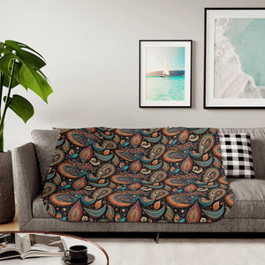 Snuggly Sherpa Blanket – Colorful Paisley Pattern - Dipaliz - Blankets