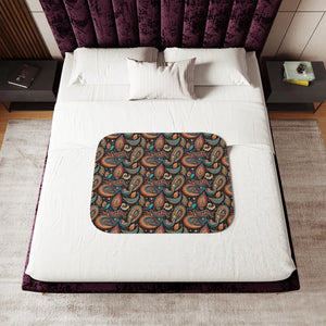Snuggly Sherpa Blanket – Colorful Paisley Pattern - Dipaliz - Blankets