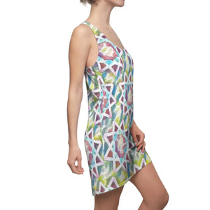 Racerback Dress – Colorful Star Pattern Polyester - Dipaliz - Dresses - Xs